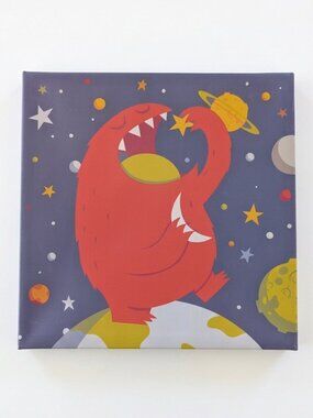 Oopsy Daisy Too Star Eating Monster Canvas Wall Art - 12x12